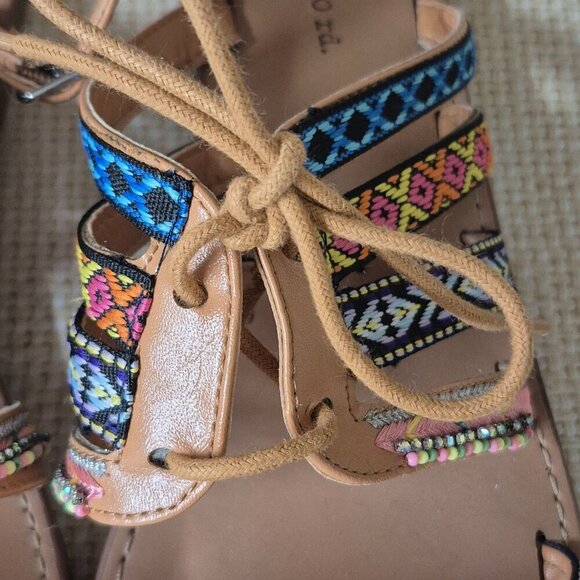 Indigo Rd. Colorful Gladiator Strappy Flat Sandal Size 9.5 Festival Summer Boho - Picture 2 of 14